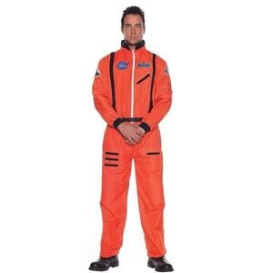 Underwraps Mens Lunar Astronaut Jumpsuit Costume Orange Sz XXL EUC